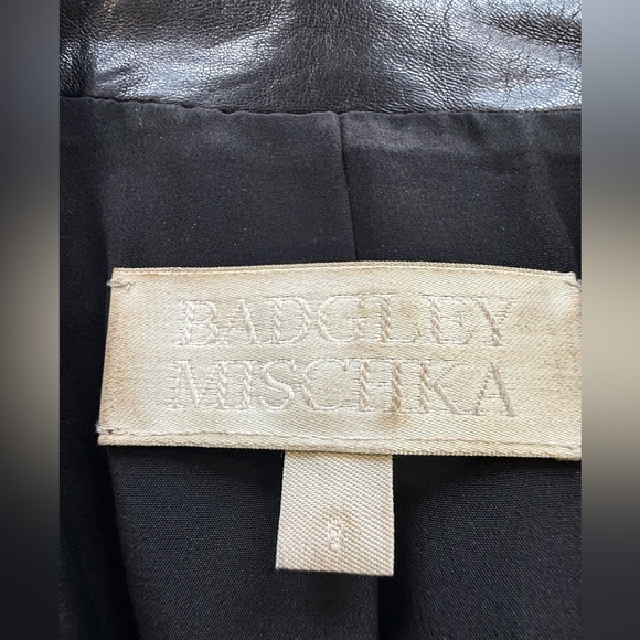 Badgley Mischka Black Leather Jacket - Picture 4 of 5
